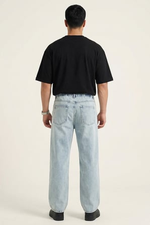 Erkek Rahat Kesim Baggy Jean Pantolon 30075 - Mavi
