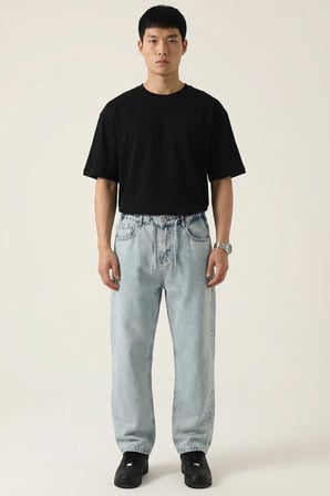 Erkek Rahat Kesim Baggy Jean Pantolon 30075 - Mavi