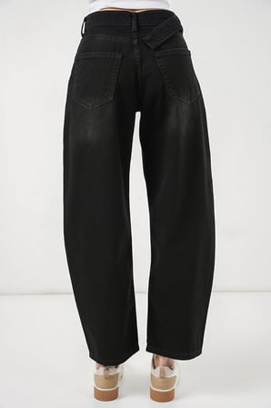Kadın Yüksek Bel Kot Pantolon 30081 - Siyah