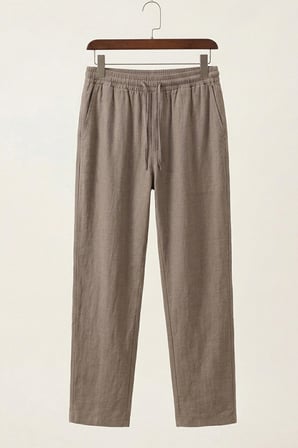 Erkek Rahat Keten Pantolon 30118 - Vizon