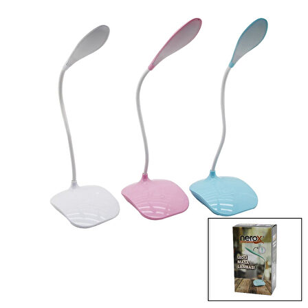 2IN1=ŞARJLI - PİLLİ 18LEDLİ MASA LAMBASI OYNAR BAŞ -DOKUNMATİK AÇ KAPA - 3 KADEME IŞIK (5042)