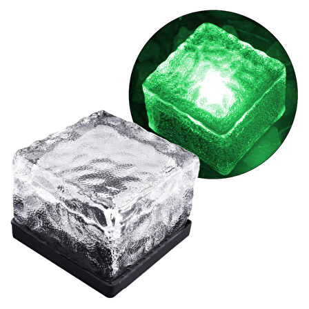 SOLAR LEDLİ YEŞİL TUĞLA GÖRÜNÜMLÜ BAHÇE DEKORASYON AYDINLATMA (5042)