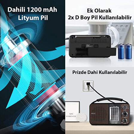 PORTATİF RADYO FM-USB-SD/MMC-AUX (88-108 FM FREKANS ARALIĞI) (5042)