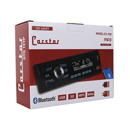 ÇİFT USB/SD/FM/AUX/BLUETOOTH KUMANDALI OTO TEYP 4X60 WATT CS-930 (5042)