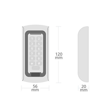 IP66 SU GEÇİRMEZ İÇ-DIŞ ORTAM ŞİFREMATİK OKUYUCU NC-MSC02P (5042)