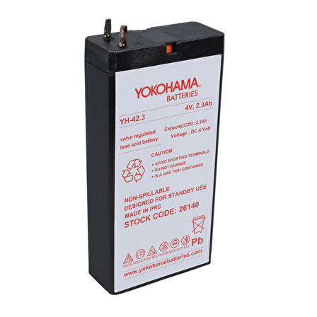 YOKOHAMA YH-42.3 4 VOLT - 2.3 AMPER KURU AKÜ (50 X 100 X 22 MM) (5042)