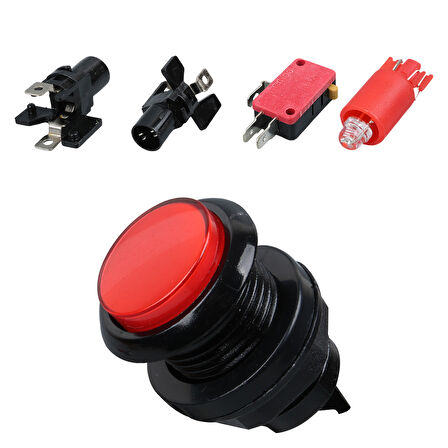 ATARİ BUTONU 12V LEDLİ KAFA ÇAPI 24MM DELİK ÇAPI 24MM IC-180J-1 (5042)