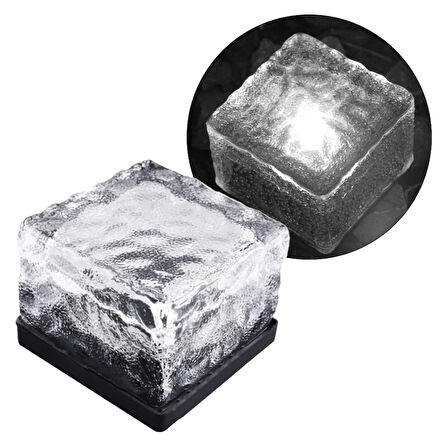 SOLAR LEDLİ BEYAZ TUĞLA GÖRÜNÜMLÜ BAHÇE DEKORASYON AYDINLATMA (5042)