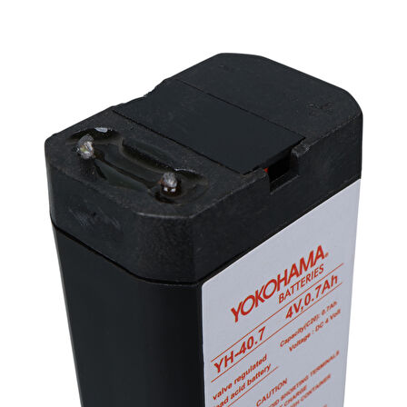 YOKOHAMA YH-40.7 4 VOLT - 0.7 AMPER KURU AKÜ (34X22X64 MM) (5042)