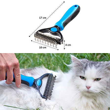 Plastik Saplı Metal Kedi Köpek Bakım Kıtık Tüy Topak Açıcı Tarak (5042)