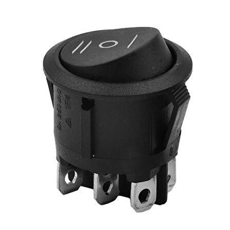 YUVARLAK ANAHTAR ON-OFF-ON 6P SİYAH (IC-134-6) (5042)