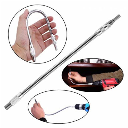 SNEK BÜKÜLEBİLİR MATKAP UZATMA HORTUMU 1/4 BİTS UCU 400MM (5042)