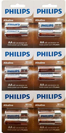 PHILIPS AA ALKALİN KALEM PİL 12Lİ KARTELA (5042)