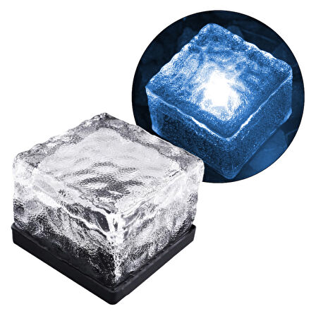 SOLAR LEDLİ MAVİ TUĞLA GÖRÜNÜMLÜ BAHÇE DEKORASYON AYDINLATMA (5042)