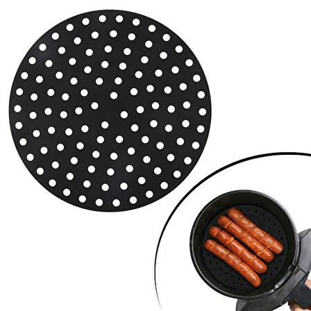 Renkli Isıya Dayanıklı Yıkanılabilir Silikon Fırın Ve Airfryer Yuvarlak Pişirme Matı 20 Cm (5042)