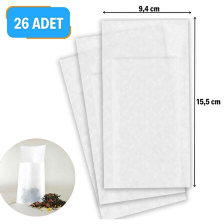 26 Adet Pratik Kullan At Çay,Bitki Çayı,Filtre Kahve Demleme Poşeti Süzgeci (5042)