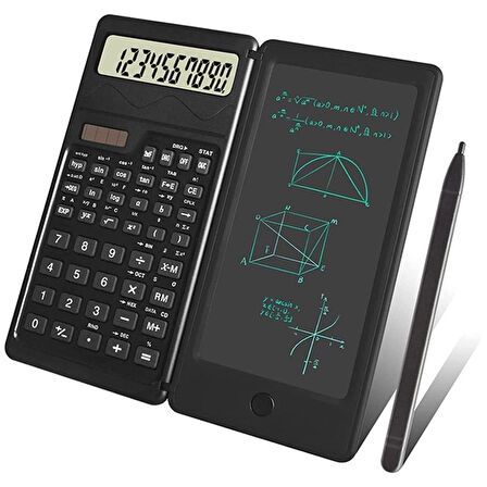 Silinebilir LCD Yazı Tabletli,Kalemli Katlanabilir Bilimsel Hesap Makinesi (5042)