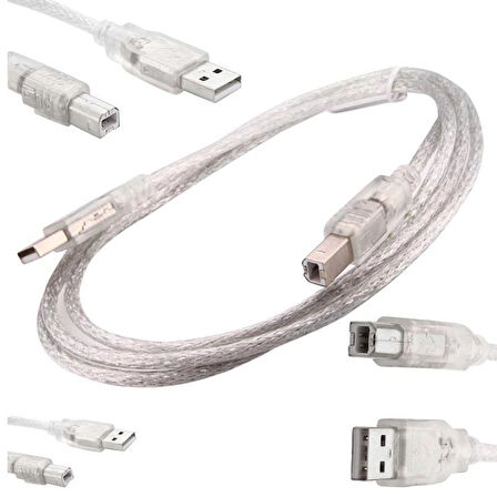 USB YAZICI KABLOSU 1.5 METRE 2.0V ŞEFFAF (5042)