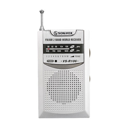 GÜMÜŞ RENK CEP TİPİ ANALOG FM RADYO VS-R106 (5042)