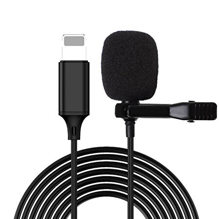 MAGICVOICE JH-041 LIGHTNING GİRİŞLİ KABLOLU YOUTUBER YAKA MİKROFON (5042)