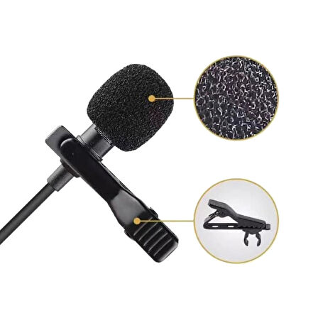 MAGICVOICE JH-041 LIGHTNING GİRİŞLİ KABLOLU YOUTUBER YAKA MİKROFON (5042)