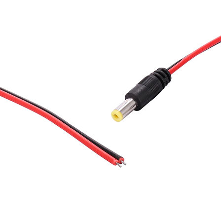 TK 34 FİŞ KABLOLU TEK UÇLU KAMERA İÇİN 20 CM DC POWER JACK KABLOLU (5042)