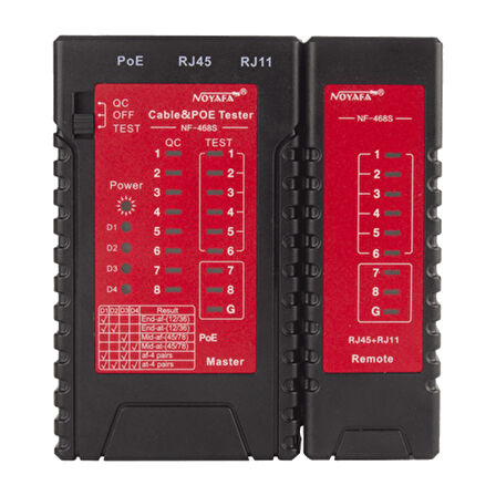 RJ45/RJ11/POE KABLO TEST CİHAZI NF-468S (5042)
