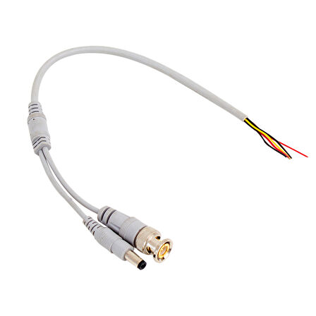 BNC GÜVENLİK KABLOSU   (BNC+POWER JACKLI 20 CM) (5042)