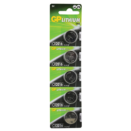 GP CR2016 3V LİTYUM PARA PİL 5Lİ PAKET (5042)