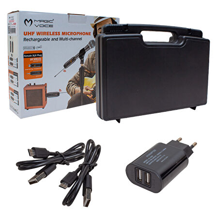 MAGICVOICE MV-19589 UHF MİNİ YAKA -KÜRSÜ KABLOSUZ ENSTRÜMAN MİKROFONU(MİC XRL Lİ) (5042)