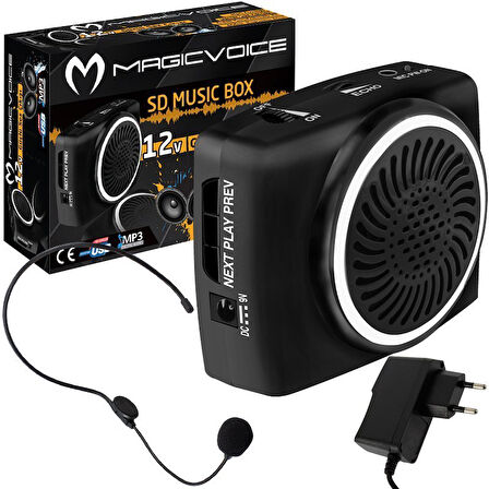 MAGICVOICE MV-17450 USB+SD KART GİRİŞLİ ŞARJLI MİNİ SEYYAR REHBER ANFİSİ (5042)