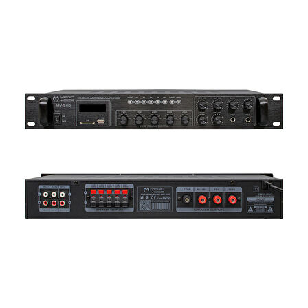 MAGICVOICE MV-540 100 WATT USB/SD/UK BLUETOOTH 2 MİK MUTE GİRİŞLİ 5 BÖLGELİ AÇIP KAPAMA HAT TRAFOLU ANFİ (5042)