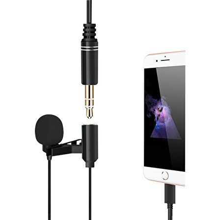 JH-041-A LIGHTNING GİRİŞLİ VE KULAKLIK GİRİŞLİ YOUTUBER YAKA MİKROFONU (5042)