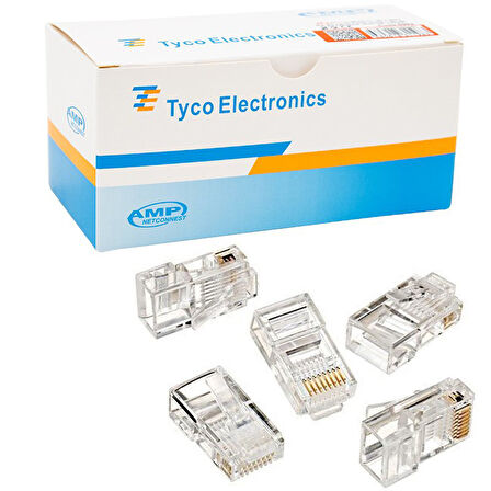 RJ45 CAT5/CAT6 UÇ 8P8C  KUTULU (100LÜK PAKET) KUTULU AMP NETCONNEST (5042)