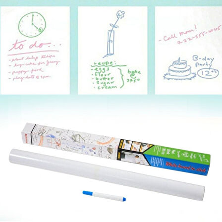 Silinebilir Kalemli Sticker  Duvara Yapışabilen Yazı Tahtası 60x200 cm (5042)