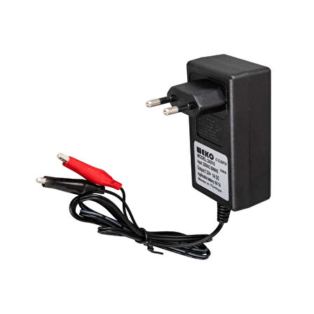7.2 VOLT - 1 AMPER KROKODİL UÇLU PRİZ TİP KIRMIZI YEŞİL LEDLİ YERLİ ÜRETİM AKÜ ŞARJ ADAPTÖRÜ (OUT:6V1A) (5042)