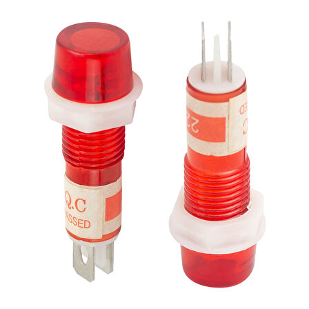 SİNYAL LED GÖZ LAMBASI XD8-1 220 VOLT YEŞİL - KIRMIZI (IC-225) (5042)