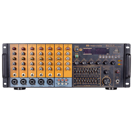 MAGICVOICE MV-1216 KÜP MİXER ANFİ USB BT UK RMS300W MAX 2400W 6 ZON +99DSP+4-16-70-100V TRAFOLU (5042)