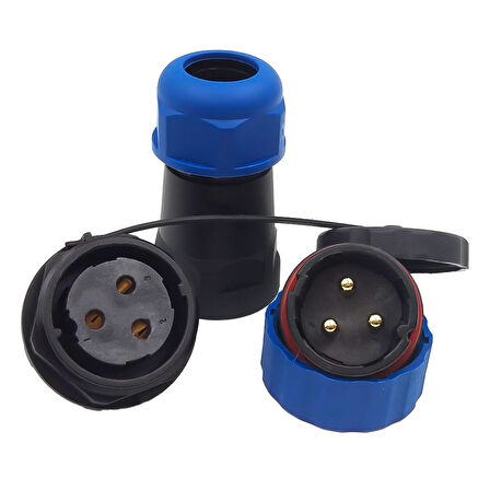 SD28 SU GEÇİRMEZ 3 PİN YUVARLAK 28 MM KONNEKTÖR (5042)