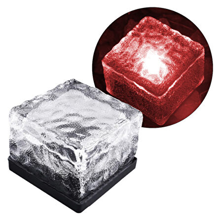SOLAR LEDLİ KIRMIZI TUĞLA GÖRÜNÜMLÜ BAHÇE DEKORASYON AYDINLATMA (5042)