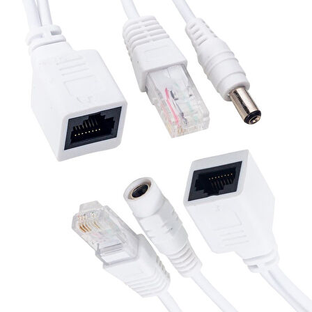 IP KAMERA POE KABLOSU PASİF POE SPLITTER DİŞİ ERKEK POWER UÇ (5042)