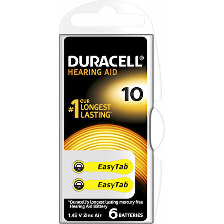 DURACELL 10 İŞİTME CİHAZI KULAK PİLİ 6 PİL 1 KUTU (5042)