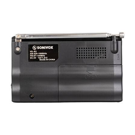 SİYAH RENK CEP TİPİ ANALOG FM RADYO VS-R3 (5042)