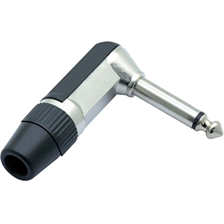 PLASTİK GÖVDE METAL UÇ 6.3 MM MONO L TİP GİTAR JACK (5042)
