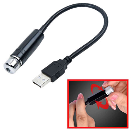 Kırmızı Ayak Altı Tavan Led Araç içi Aydınlatma Oto Araba İç Disko Ayarlanır USB Lamba Işık (5042)