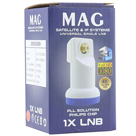 MAG TEKLİ SINGLE LNB ALTIN UÇLU SHARP CHİP 0.1DB (5042)