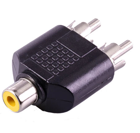 1 RCA DİŞİ / 2 RCA ERKEK ÇEVİRİCİ JACK (5042)