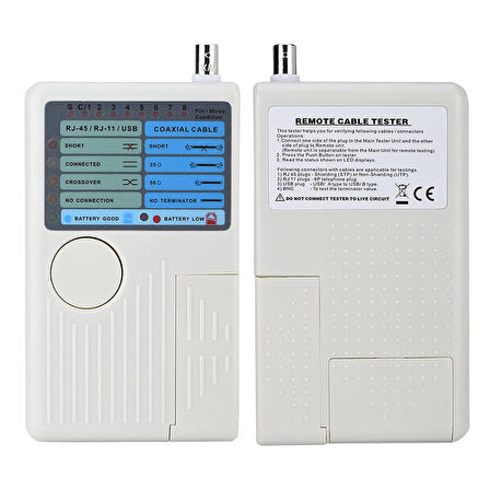 RJ11+RJ45+USB+BNC KABLO TEST CİHAZI (5042)