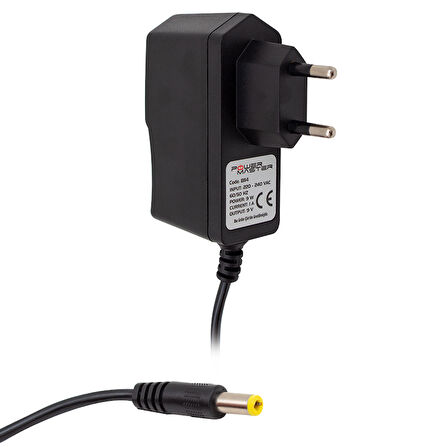 9 VOLT - 1 AMPER 5.5*2.5 UÇLU PRİZ TİPİ ADAPTÖR (5042)