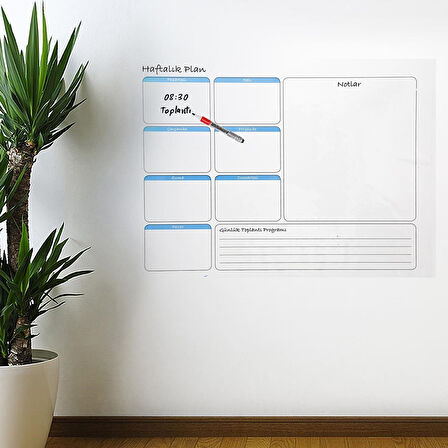 Haftalık Planlayıcı Manyetik Duvar Stickerı Takvim 70 cm x 56 cm (5042)